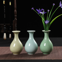 Vase Ceramic small fresh small flower vase Home decoration Hydroponic container Green dill tea ceremony decoration Fashion flower arrangement