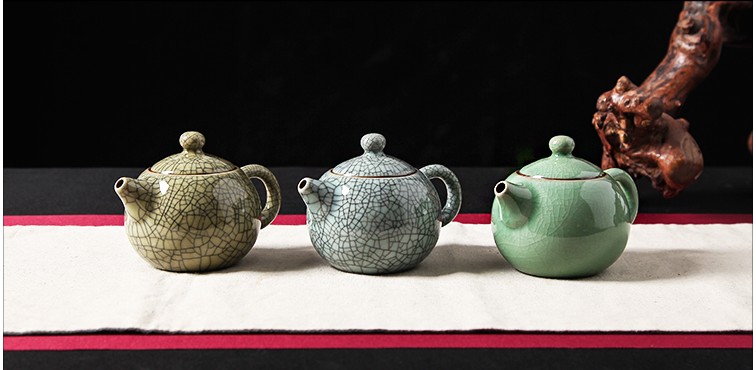 Long Tuyền celadon ấm trà nhỏ đá nứt men đơn nồi tím cát gốm kungfu bộ ấm trà lọc Xi Shi nồi bộ ấm trà