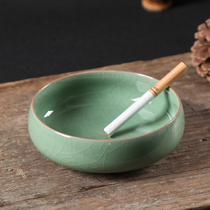 Celadon ashtray Fashion large crystal glass ashtray without lid Bedroom living room personalized ceramic ashtray