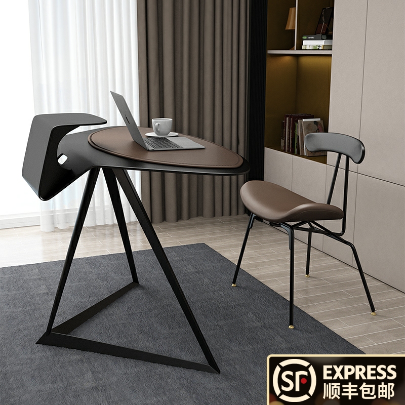 Light Luxury Desk for Small Apartments, Corner Balcony, Student Study Desk, Desktop Computer Desk, Bedroom, Modern Simple Italian Minimalist Style Light Luxury Desk for Small Apartments, Corner Balcony, Student Study Desk, Desktop Computer Desk, Bedroom, Modern Simple Italian Minimalist Style