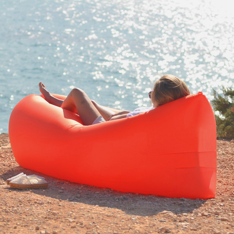 LoveLife outdoor portable inflatable sofa net red lazy air sleeping bag blowing pocket beach lunch pad