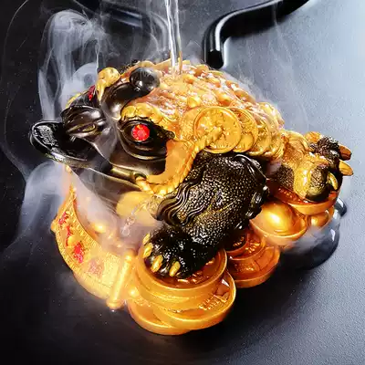 New tea pet ornaments toad Zhaocai water spray home tea accessories color pet simple can raise golden toad