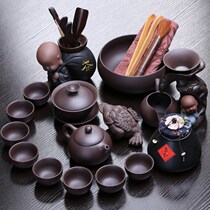 New product Original mineral Purple Sand Kung Fu tea set Retro household simple Zhu Mud Shih Tzu pot cover bowl Business fair cup
