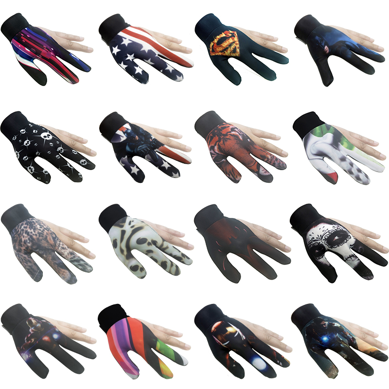 Imported Lycra billiard gloves professional billiard three-finger gloves men and women fingerless gloves anti-sweating billiard supplies