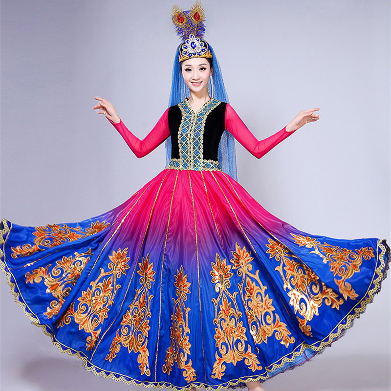 New Xinjiang dance costume costumes female adult minority Uyghur costume large swing skirt costumes