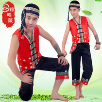 New Miao cast to serve male and adult Yi dance clothes Tujia Family Zhuang Hulusi Minority Clothing Men
