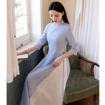 Hanfu modified version dress female summer Chinese style 2021 slim daily tea suit Tang costume retro Ao Dai cheongsam