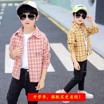  Boys  shirts Long-sleeved outer wear 6-year-old children 7 boys 8 plaid 9 clothes 10 thin models 12 Early autumn 13 pink shirts