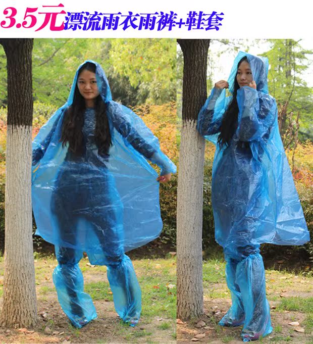 Du lịch ngoài trời áo mưa dùng một lần 6 dây áo mưa dày trôi nhẹ trong suốt áo mưa trong suốt áo mưa bộ đi phượt