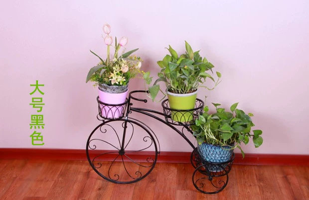 Hoa trang trí khung trang sức rèn xe đạp sắt nhiều lớp trong nhà hoa một số phòng khách ban công sàn xanh củ cải lưu trữ giá chậu - Kệ kệ sách giá rẻ