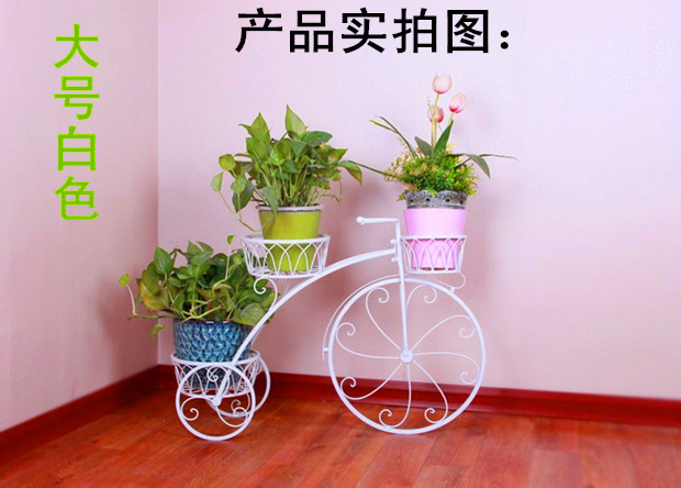 Hoa trang trí khung trang sức rèn xe đạp sắt nhiều lớp trong nhà hoa một số phòng khách ban công sàn xanh củ cải lưu trữ giá chậu - Kệ kệ tường