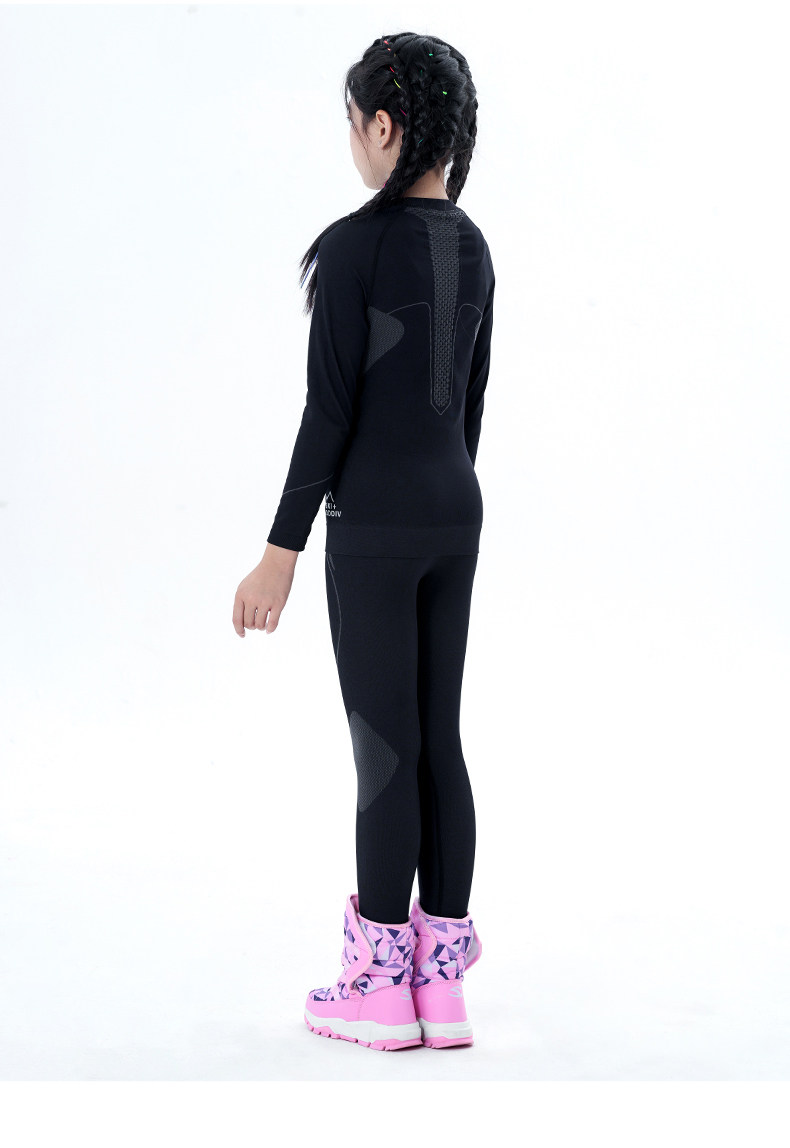 джемпер oddivski儿童滑雪速干衣男女童透气排汗保暖打底抗菌功能内衣套装