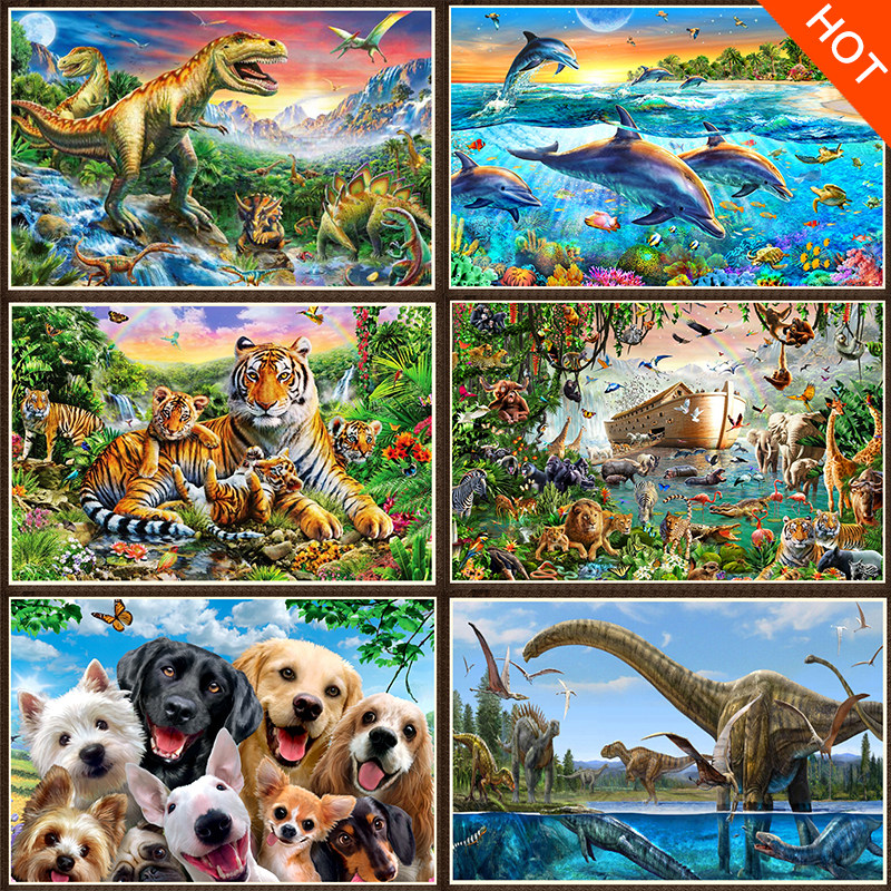 Adult 500 Pieces Wooden Jigsaw Puzzle 520 Children's Intellect Toy Fun Male Girl Birthday Gift Animal Dinosaur