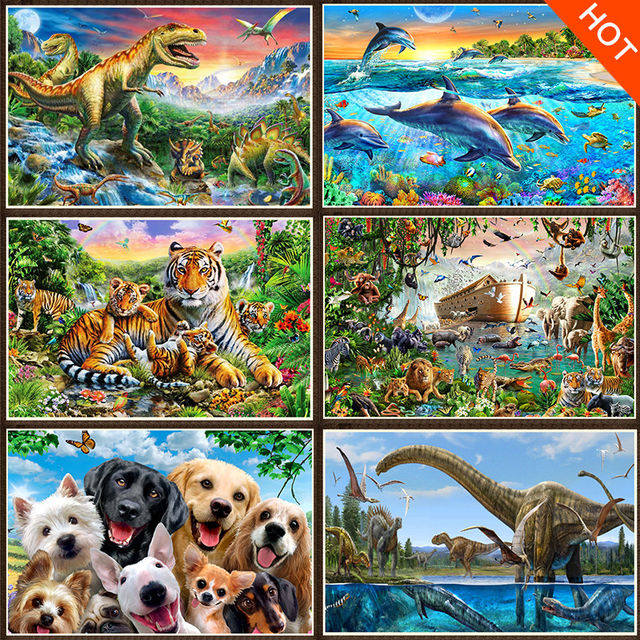 Adult 500-piece wooden puzzle 520 children's educational toys interesting birthday gifts for boys and girls animal dinosaurs