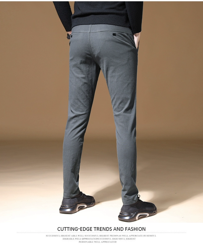 Mùa đông và mùa đông quần nam quần cộng với quần nhung nam mặc quần cotton đầy đủ với quần cashmere nam giản dị dày ấm quần tây công sở