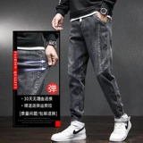 Летние тонкие штаны, мужские джинсы с начесом для отдыха