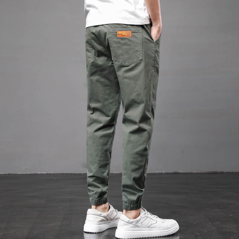 Men's pants - soldier green pants beam foot nine points 2023 new spring and autumn summer thin
