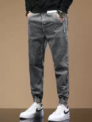 Autumn stretch Harlan gray retro jeans men's loose toe men's trend nine casual pants spring and autumn