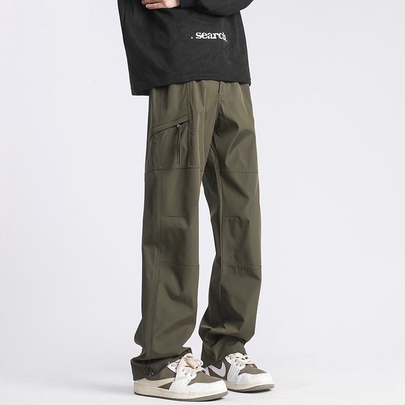 Military Green Workwear Summer Thin Men's Pants Ice Silky Outdoor Mountaineering Sports Men's Loose Straight Casual Pants