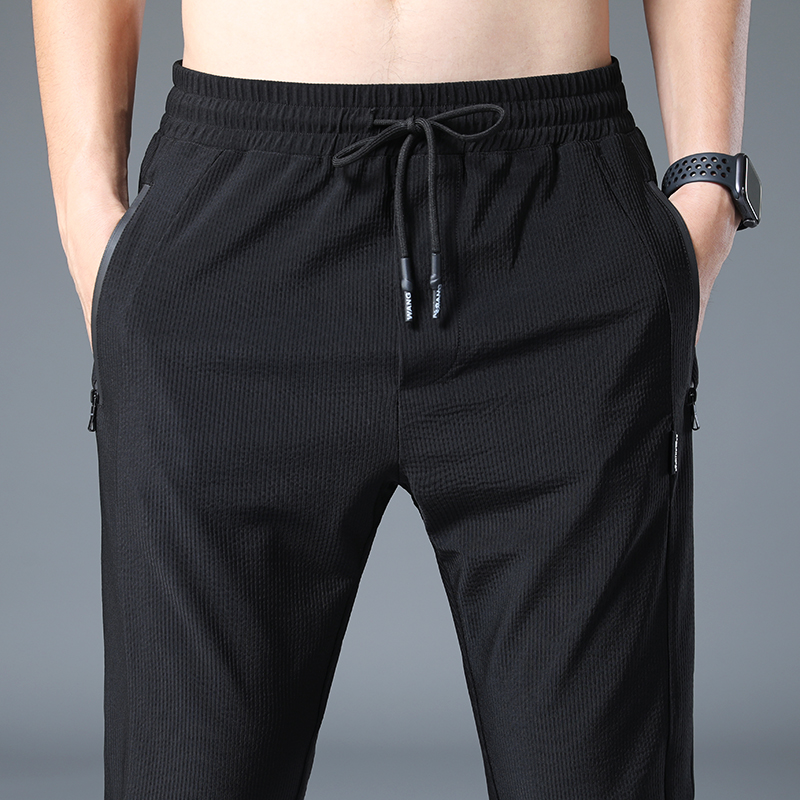 Summer ultra-high-elasticity men's pants ultra-thin ice silk casual pants men's pants loose tight straight summertime men's clothing