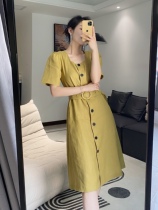 Creatsens original eco linen French style square collar minimalist approx.