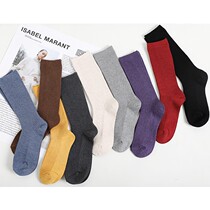 Long Suede Cotton Wool Pile Socks Socks Combed Cotton High Silo Socks Candy Color Socks