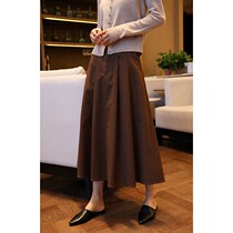 Day-of-the-wind high waist 100 lap retro long section A character half body dress exploits Grandma dress