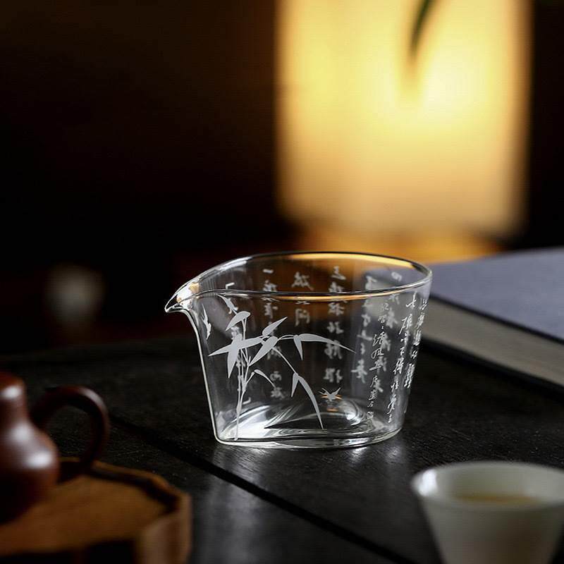 七碗茶诗公道杯家用功夫茶具禅意分茶器茶海高硼硅玻璃公杯匀杯-Taobao 