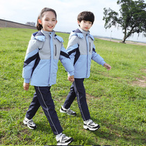 School Uniform Suit Elementary School Students Autumn Winter Clothing Children Thickening Banfu Academy Wind Cotton Nursery School Garden Suit Winter Suits