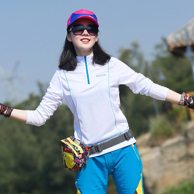 Outdoor large-yard speed dry dress breathable female elastic speed-dry T-shirt spring and autumn hiking suit for long sleeves sports fitness suit