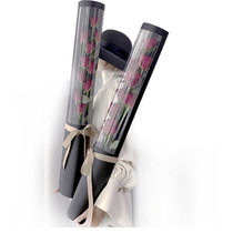 Tanabata Valentines Day new heart-pounding window box Wrapping paper transparent box Multiple bouquets long cylindrical perspective