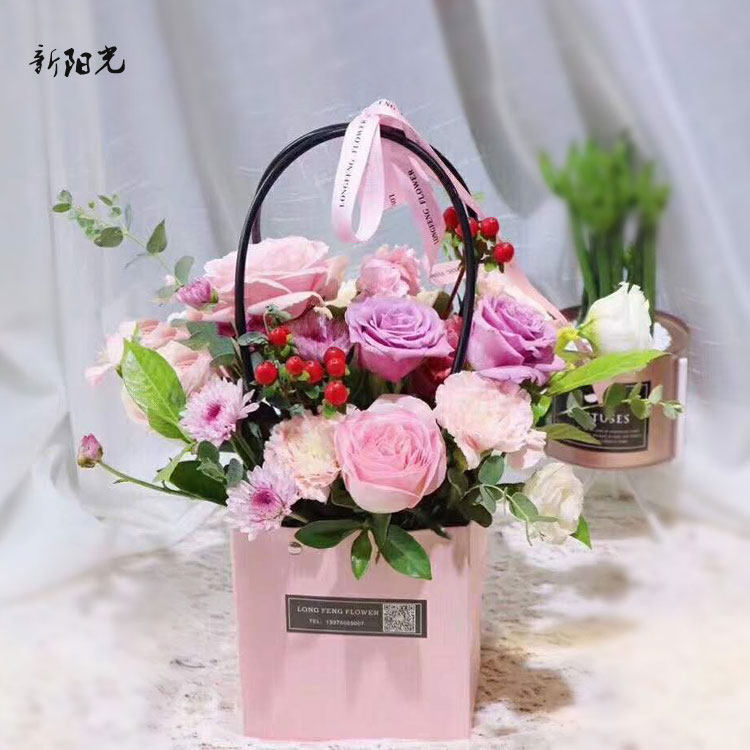 Succulent tote bag flower arrangement trapezoidal T rectangular square cowhide waterproof box flower art training diy flower art box