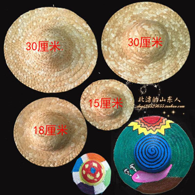 Children Painting Girl Dancing Hat Grass Hat Diy Painting Hat Creative Wall Decoration Fine Arts Peasant Grass Hat