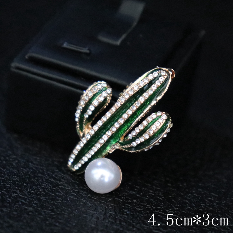 Thời trang Hàn Quốc xương rồng dễ thương trâm huy hiệu phụ kiện áo len pin cổ áo pin phụ kiện trang sức nữ cài áo nữ