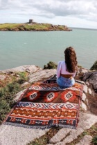 Shooting props Wedding decoration Geometric American Country Vintage Indian Ethnic Bohemian Decorative Blanket Blanket