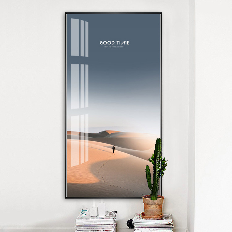 Desert Solo crystal Porcelain Decoration Painting Modern Brief Nordic Wind with frame drawn into the door Aisle Genguan Background Wall Hanging Painting