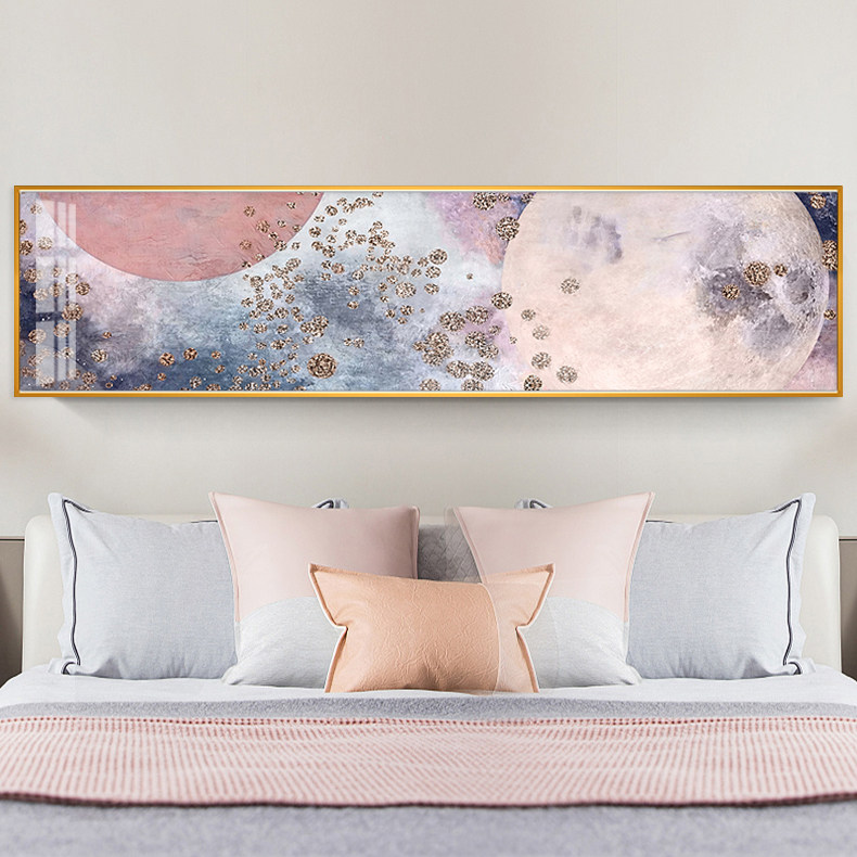 Pink Moon Ins Nordic Decoration Painting Master Bedroom Bedside Wall Painting Modern Minima Living Room Hanging Painting Light Lavish Mural Painting