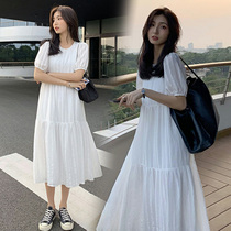Maternity summer dress 2021 new fashion hot mom thin out of the knee-length dress medium-long loose dress