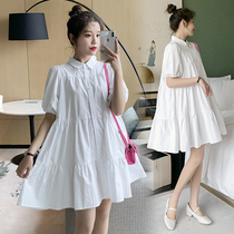 Pregnant women summer dresses new mesh infrared out shirt dress summer doll dress fashion medium-long top skirt