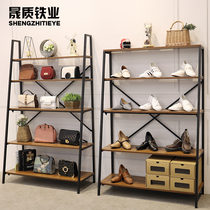 Shoe store shoe rack display rack Bag display rack Simple floor-standing womens store multi-layer shoe bag rack vintage shoe rack