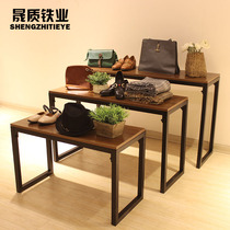 Clothing store Nakajima water flow table Window model display table Vintage shoes and bags high and low storage table combination