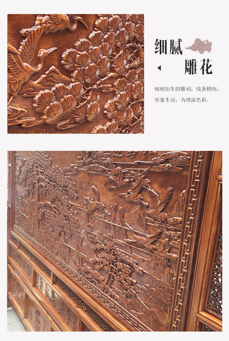 Dongyang woodcarving màn hình sàn gỗ rắn chào đón màn hình vỏ cây thông màn hình phòng khách phong cách Trung Quốc phòng ngủ vách ngăn phòng ngủ - Màn hình / Cửa sổ vách ngăn bình phong gỗ