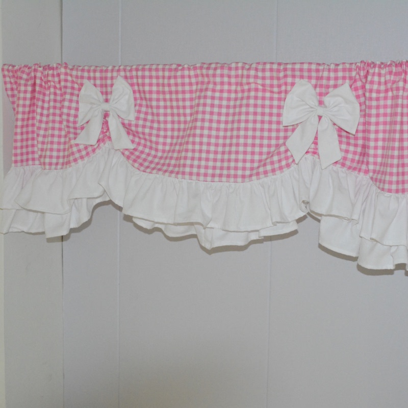 Korean-Style Austrian Girl Pink Plaid Cotton-Linen Half Curtain with Lace Trim, No-Drill Door Curtain, Window Curtain, Partition Decoration