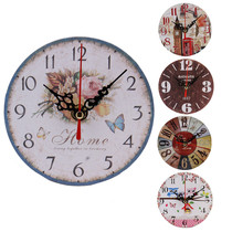 Amecor Clock Vintage Style Antique Round Wood Wall Clock Hom