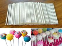 80Pcs Plastic Lollipop Stick Safe White Cake Pop Sucker Stic