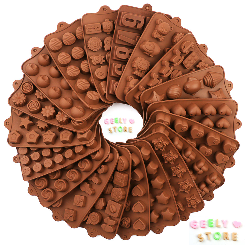 Silicone Chocolate Mold 3D Shapes Baking Candy Molds Non-sti