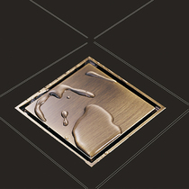 Deodorant floor drain Marble invisible pure copper Simple bathroom Bathroom Shower room Washing machine Submarine square