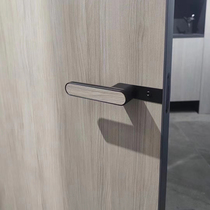  Ecological door lock one-piece lock minimalist aluminum frame one-word lock extremely narrow edge room magnetic mute wood veneer leather