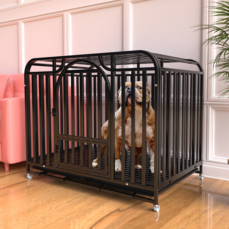 Large dog room in full square tube dog cage with toilet separated golden hair universal small dog home pet Garage