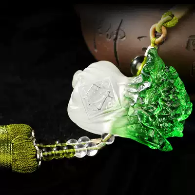 Green glazed jade cabbage car pendant car pendant car accessories car accessories